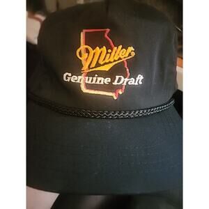 Tournament Apparel Vintage Miller Genuine Draft Rope‎ Cap Hat Black New